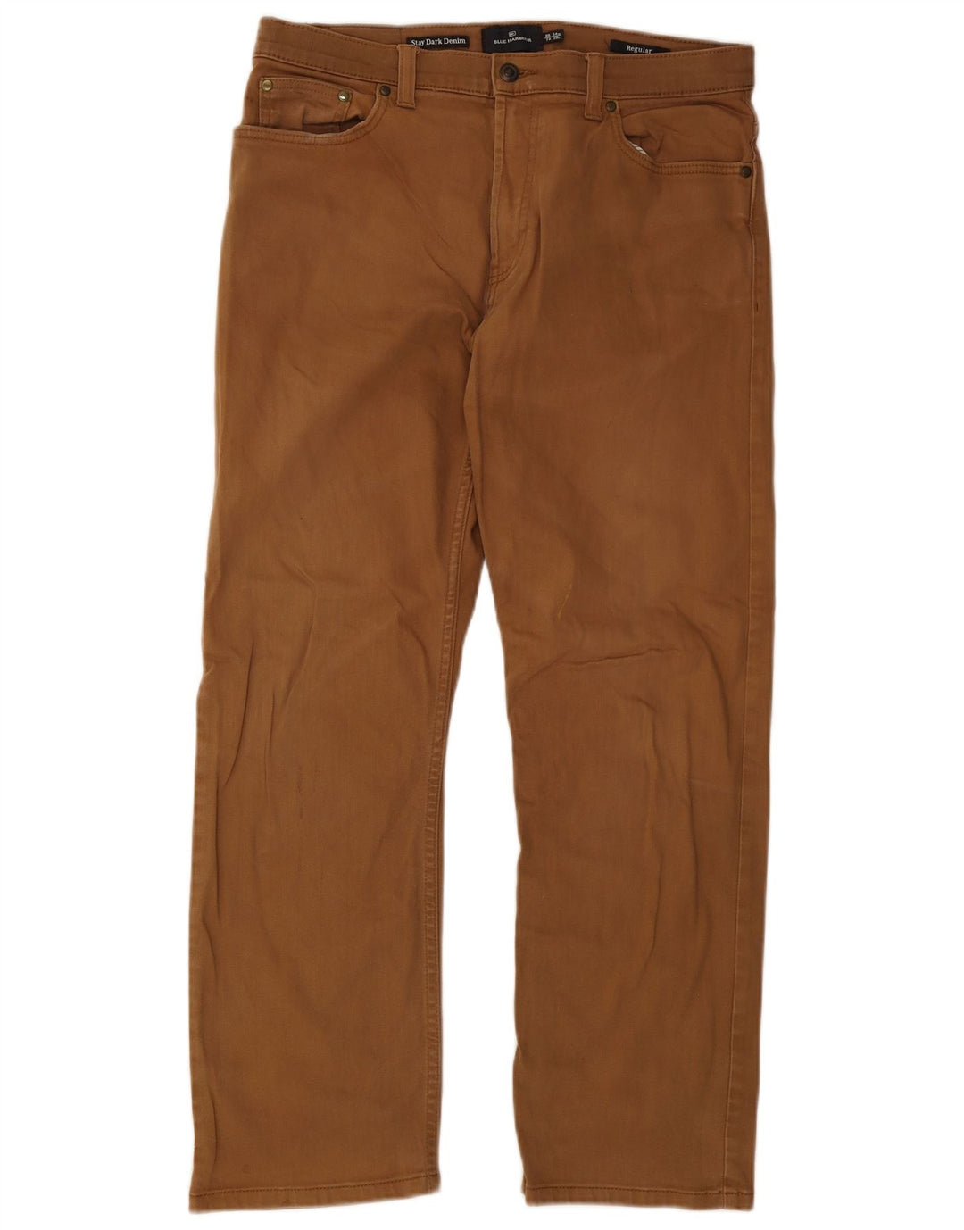 Marks & Spencer Herren Blue Harbor Straight Jeans W34 L29 Braune Baumwolle