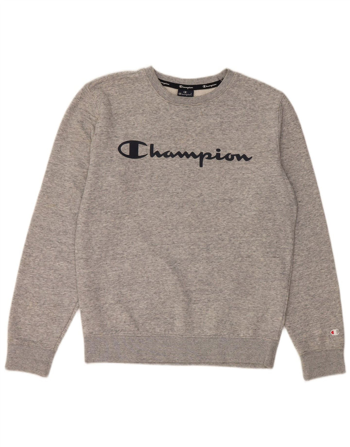 Champion Herren-Sweatshirt mit Grafik, klein, grau meliert, Baumwolle