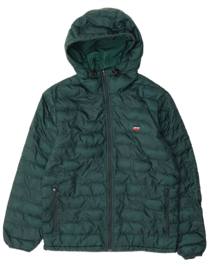 Levi's Herren-Jacke mit Kapuze, gepolstert, UK 36, Größe S, grün, Polyester