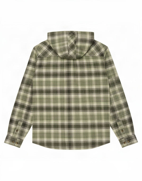 Carhartt Damen-Flanellhemd mit Kapuze, US 8/10, mittelgrün karierte Baumwolle