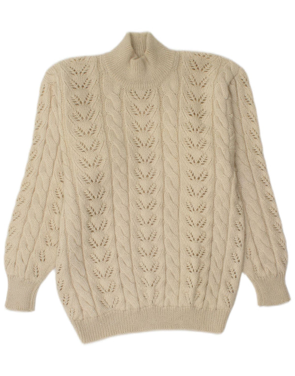 Vintage Herren Rollkragenpullover Pullover Medium Beige