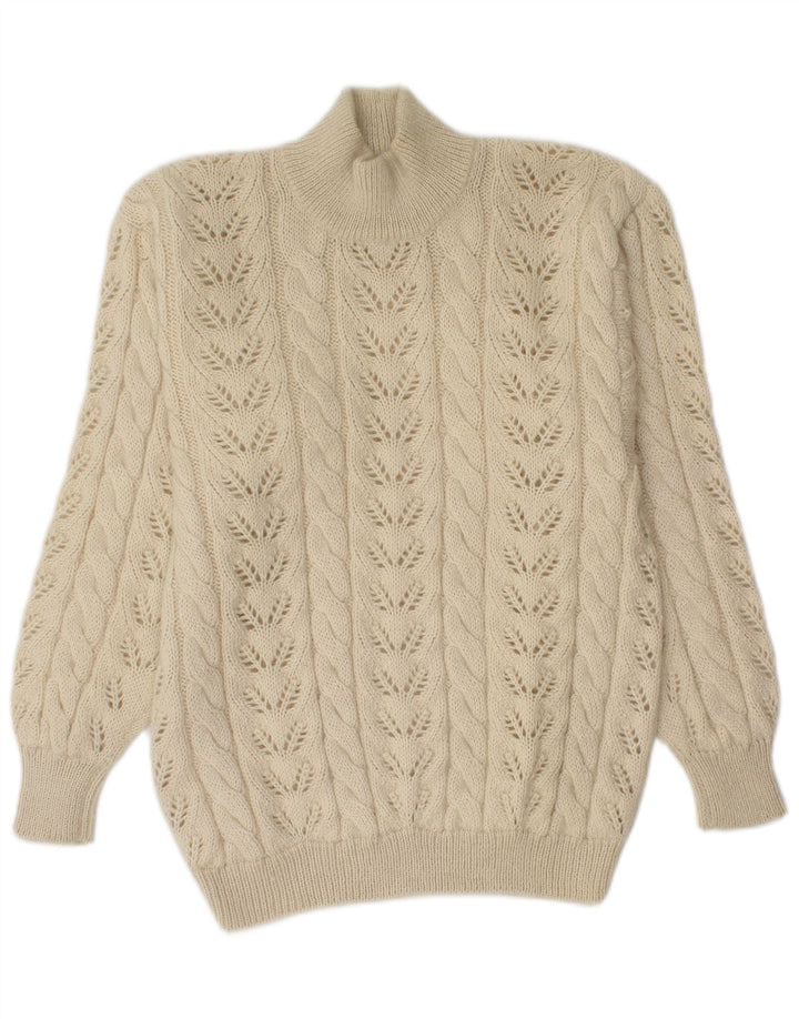 Vintage Herren Rollkragenpullover Pullover Medium Beige