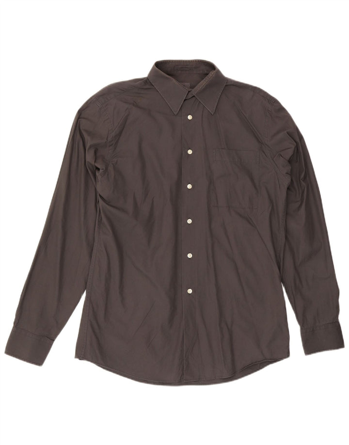 Calvin Klein Herrenhemd Größe 40 15 1/2 mittelgraue Baumwolle