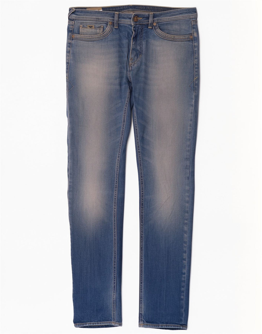 Gas Herren Slim Jeans W34 L34 Blaue Baumwolle