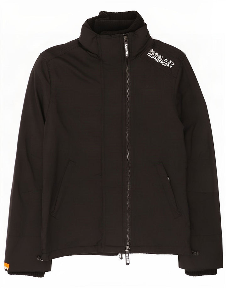 Superdry Damen Regenjacke UK 10 Small Schwarz Nylon