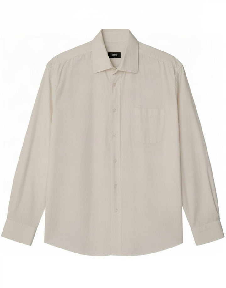 Hugo Boss Herrenhemd Größe 42 16 1/2 Large Weiß