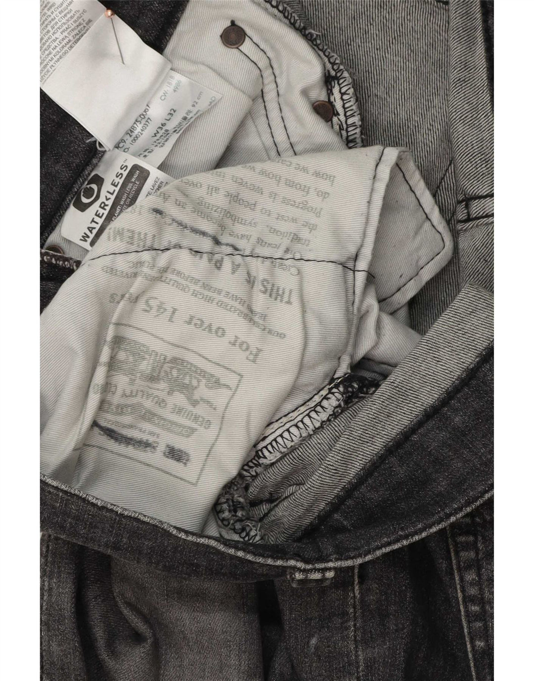 Levi's Herren Slim Jeans W36 L32 Graue Baumwolle