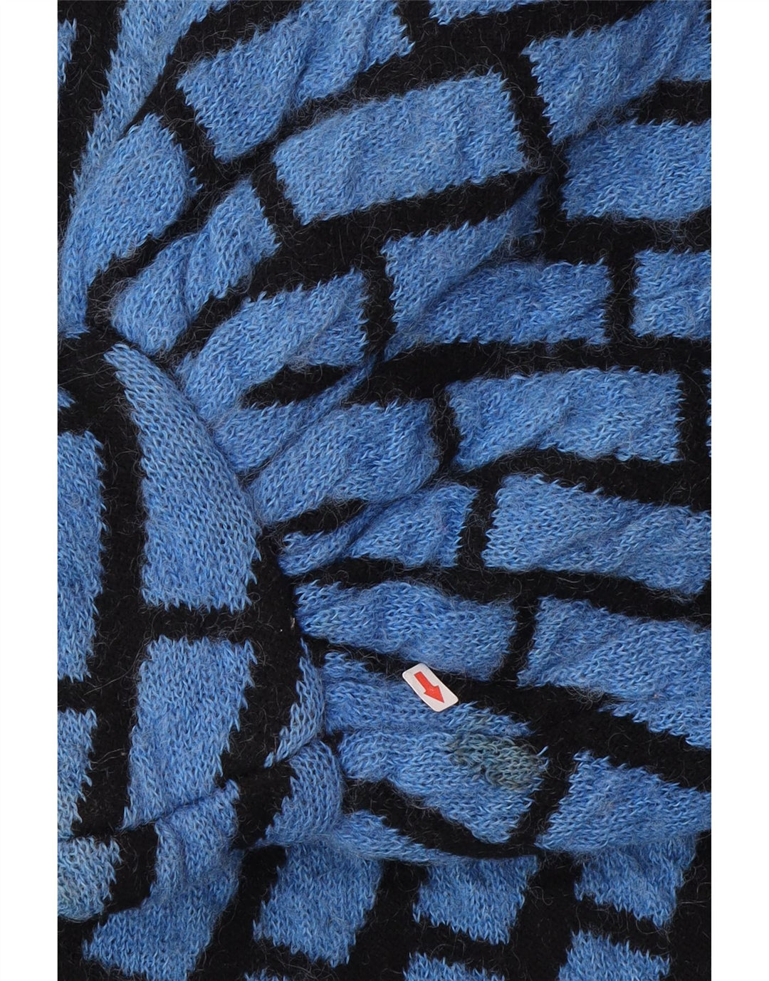Vintage Damen Longline Oversized Cardigan Pullover UK 14 Mittelblau kariert