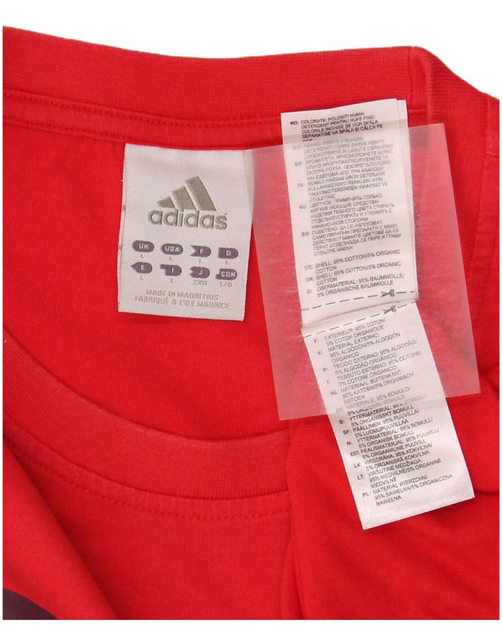 Adidas Herren Grafik T-Shirt Top Große rote Baumwolle