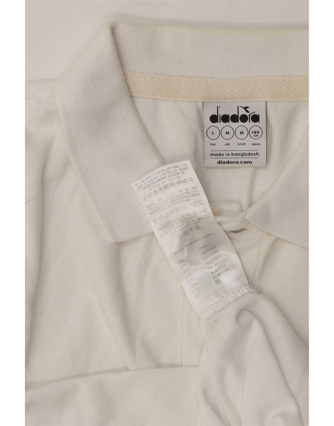 Diadora Herren-Poloshirt aus mittelweißer Baumwolle