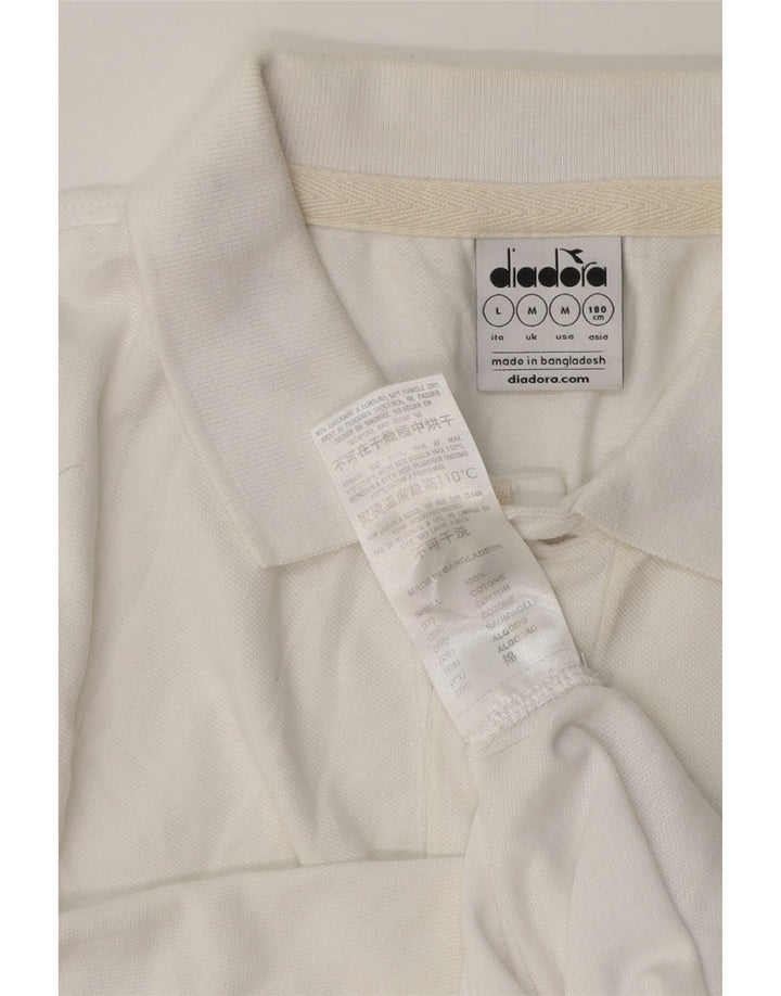 Diadora Herren-Poloshirt aus mittelweißer Baumwolle