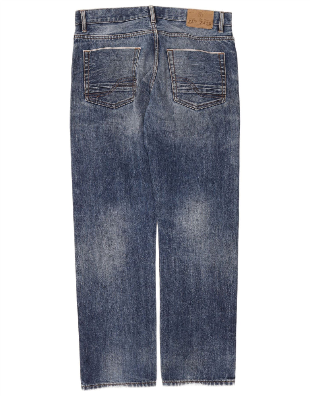 Fat Face Herren Straight Jeans W34 L31 Blaue Baumwolle