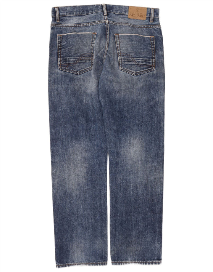 Fat Face Herren Straight Jeans W34 L31 Blaue Baumwolle