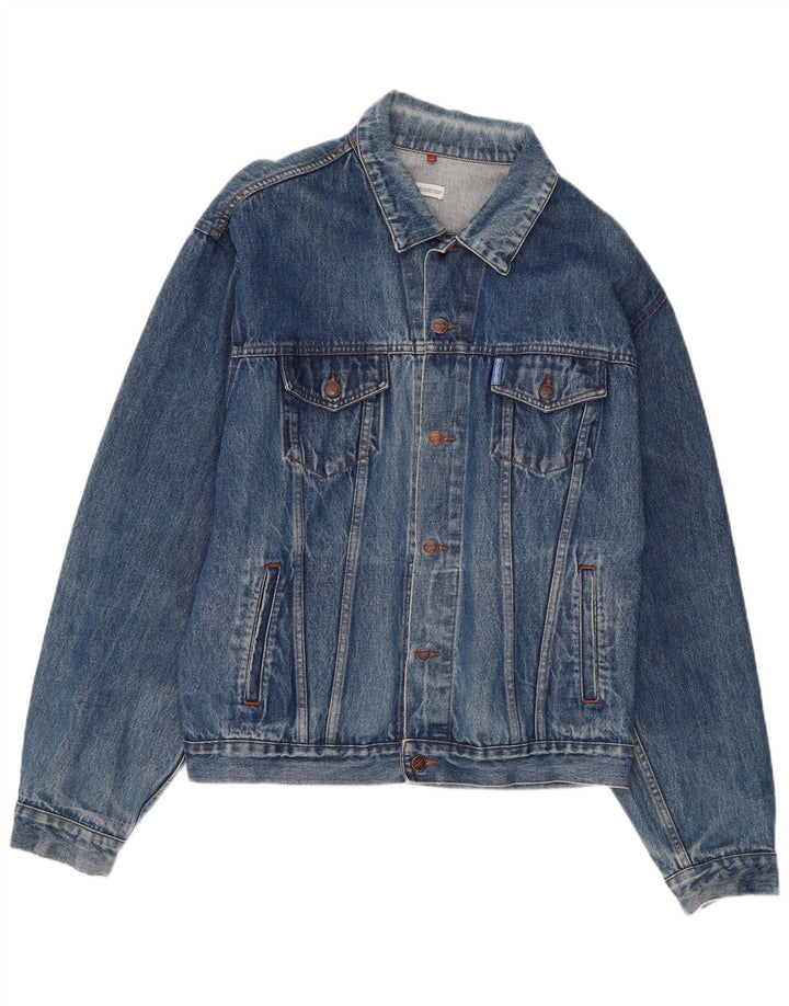 Vintage Herren Jeansjacke UK 44 2XL Blaue Baumwolle