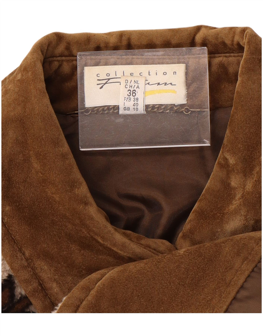 VINTAGE Damen Übergroßer Windjacke Mantel UK 10 Small Beige Fair Isle