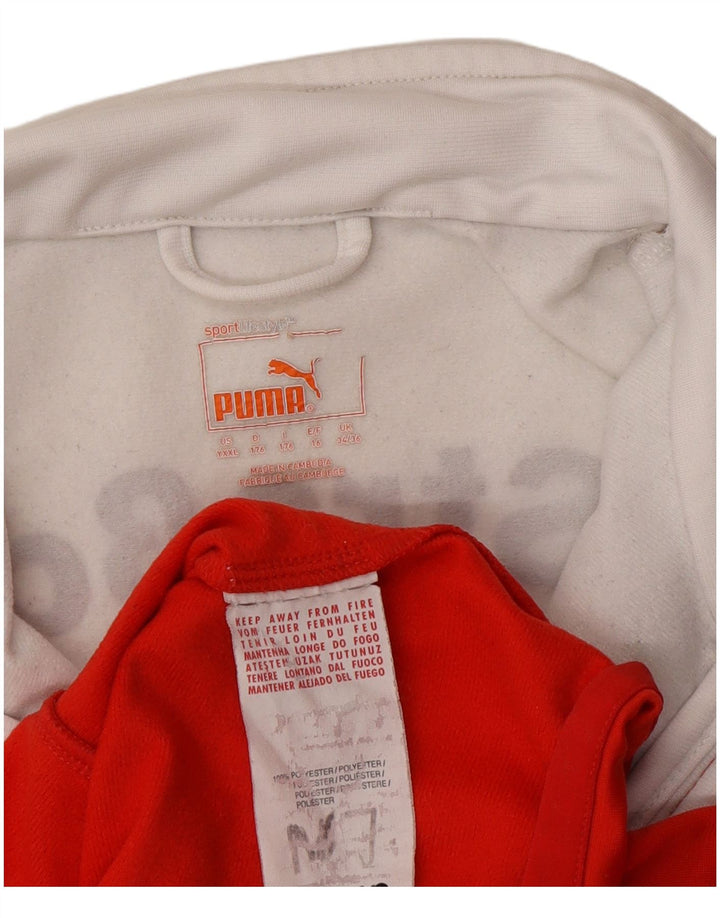 Puma Jungen Grafik-Trainingsanzug-Top-Jacke, 15–16 Jahre, rotes Farbblockdesign