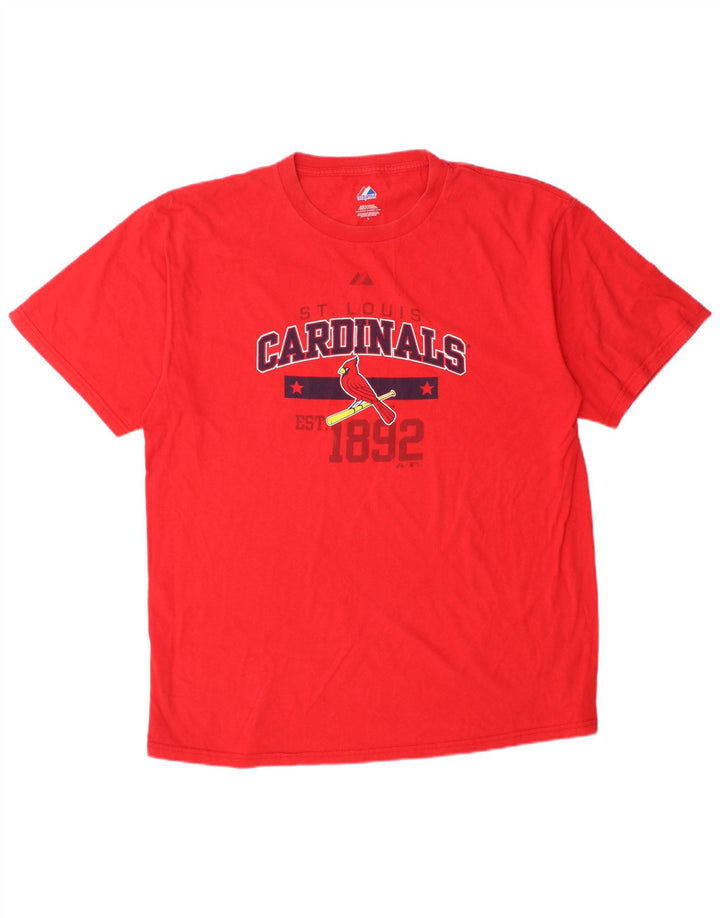 MAJESTIC Herren St. Louis Cardinals Grafik-T-Shirt-Oberteil, großes rotes Baumwoll-T-Shirt