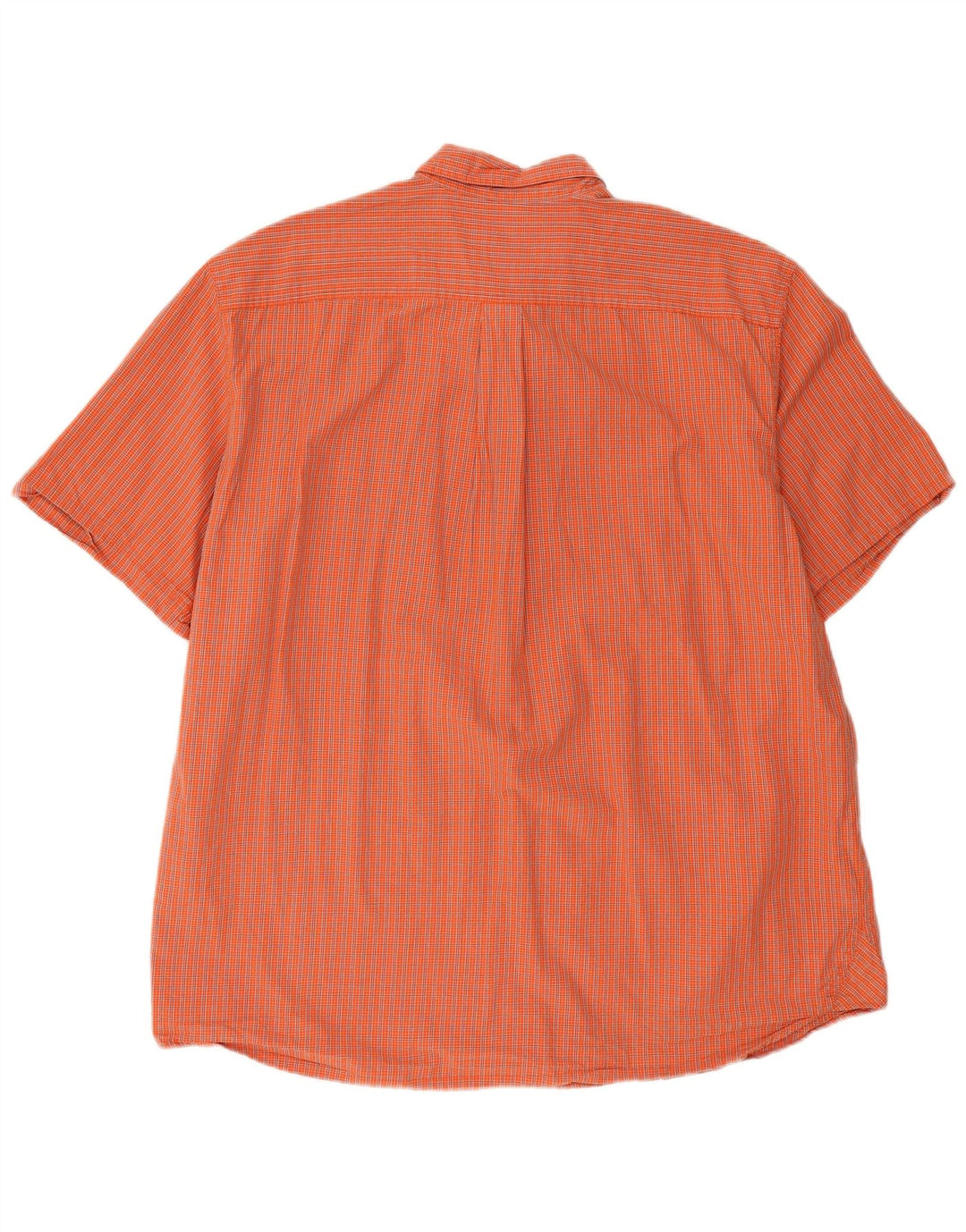 EDDIE BAUER Herren Kurzarmhemd XL Orange Karo Baumwolle