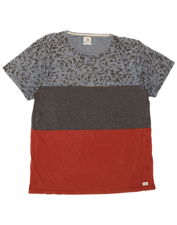 Quiksilver Herren-T-Shirt-Oberteil, groß, mehrfarbig, Colourblock-Baumwolle