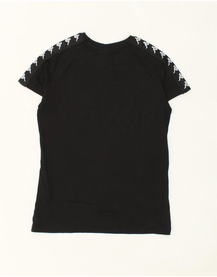 KAPPA Womens Graphic T-Shirt Top UK 12 Medium Black Cotton Vintage Kappa and Second-Hand Kappa from Messina Hembry 