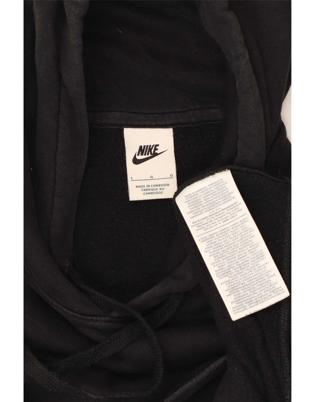 Nike Herren Kapuzenpullover, groß, aus schwarzer Baumwolle