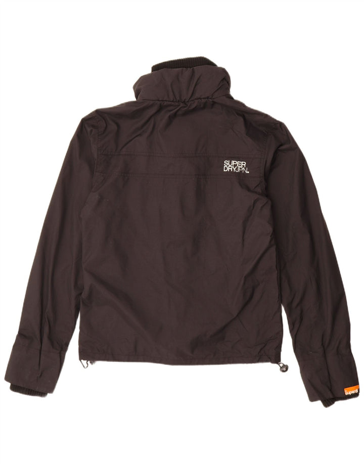 Superdry Herren-Regenjacke mit Grafik, UK 36, Small, schwarzes Nylon