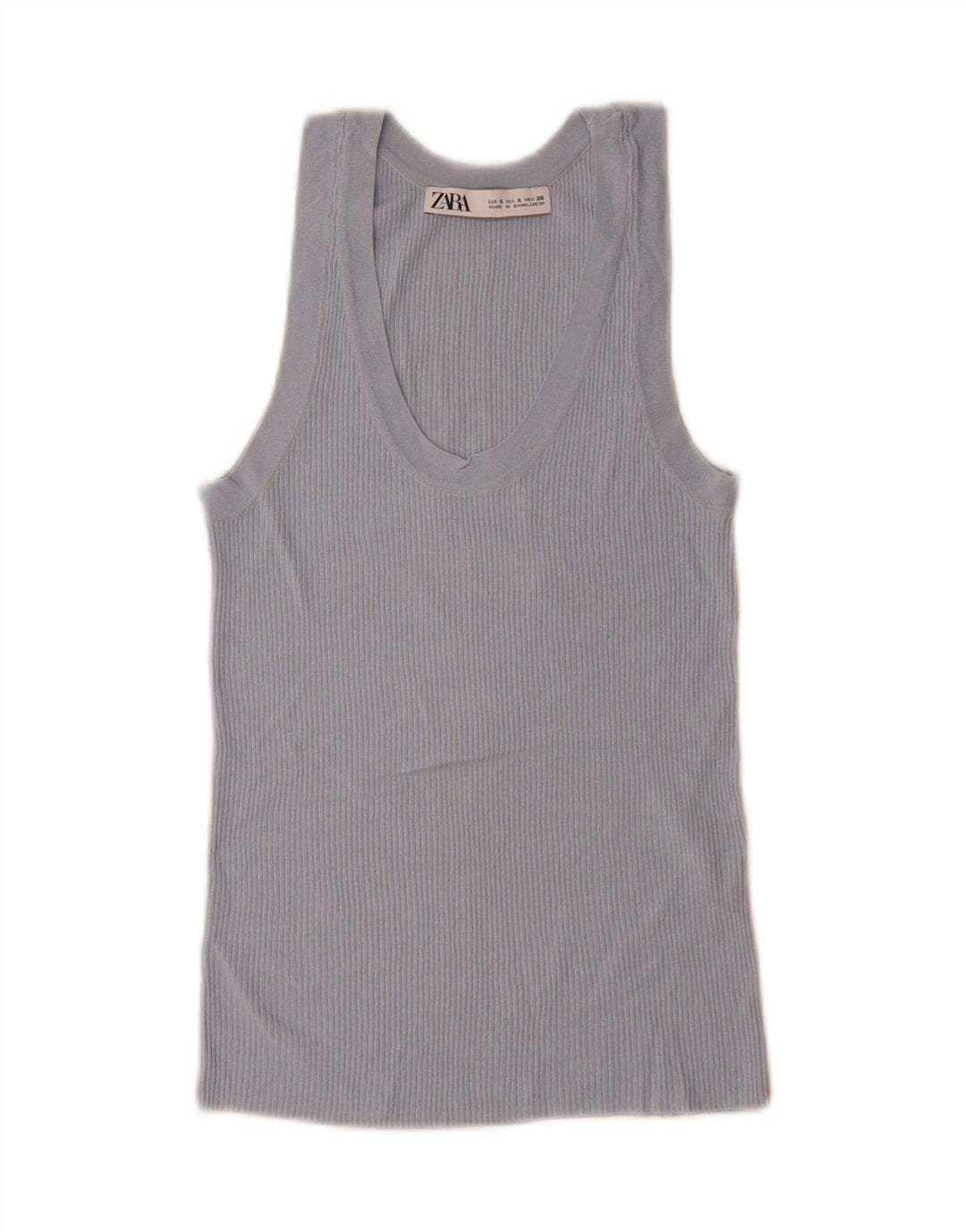 Zara Damen Weste Top UK 10 Small Blaue Viskose