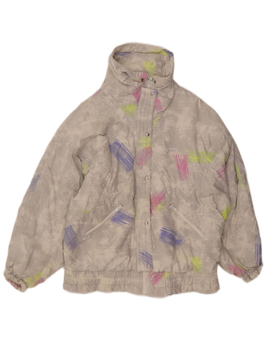 SAN FELICE Damen Windjacke EU 40 Mittelgrauer Farbblock