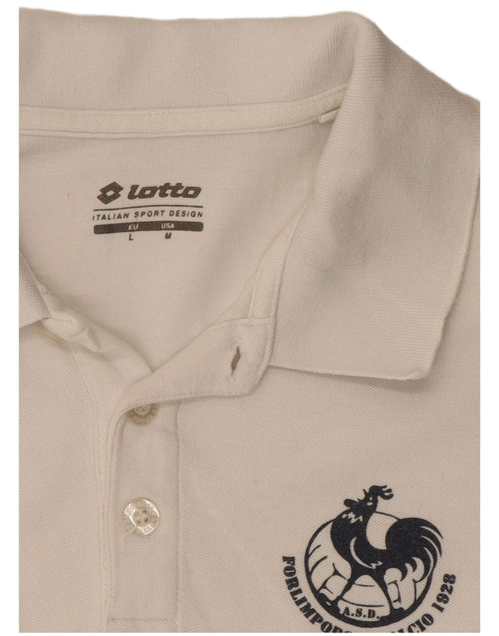 Lotto Herren-Poloshirt mit Grafik, mittelweiß