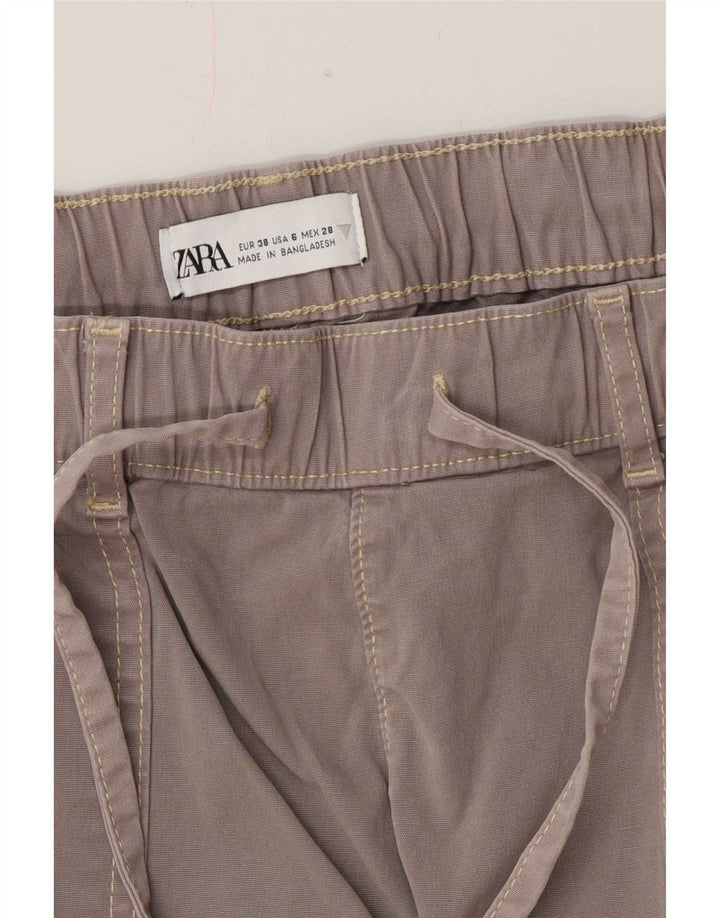 Gerade Cargohose für Damen von Zara, EU 38, Größe S, W28, L28, Grau