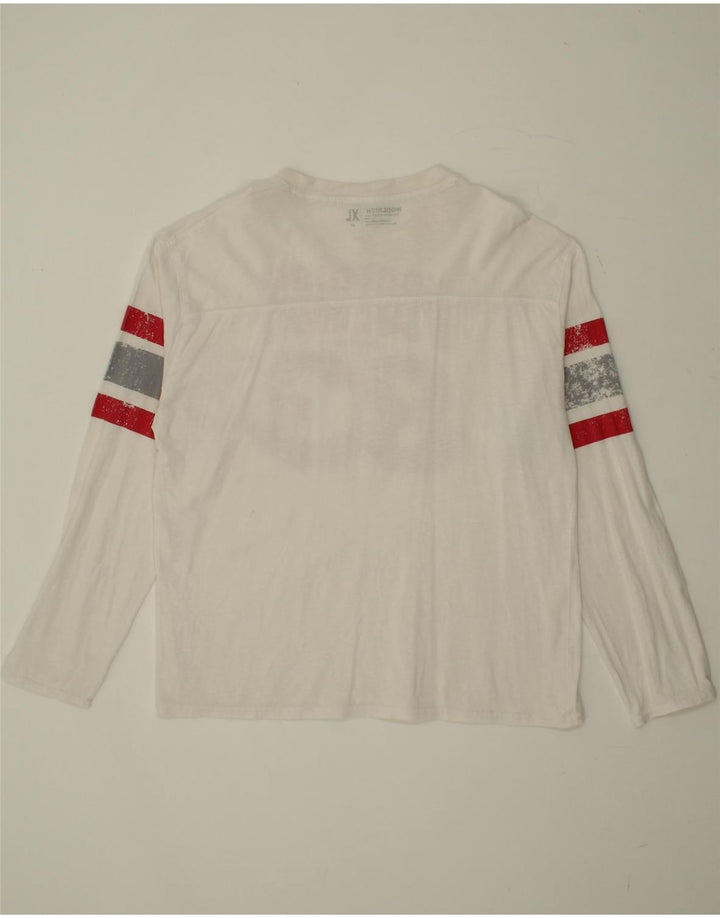 WOOLRICH Womens Graphic Top Long Sleeve UK 18 XL White Cotton Vintage Woolrich and Second-Hand Woolrich from Messina Hembry 