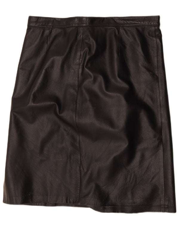 Vintage Damen Lederrock W40 2XL Schwarz