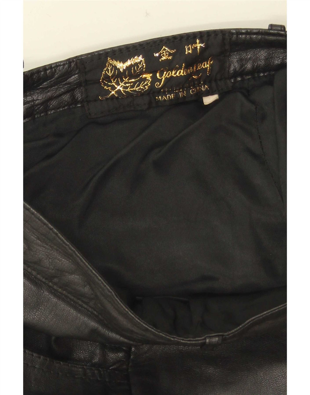 Golden Leaf Damen Slim Lederhose W26 L28 Schwarz
