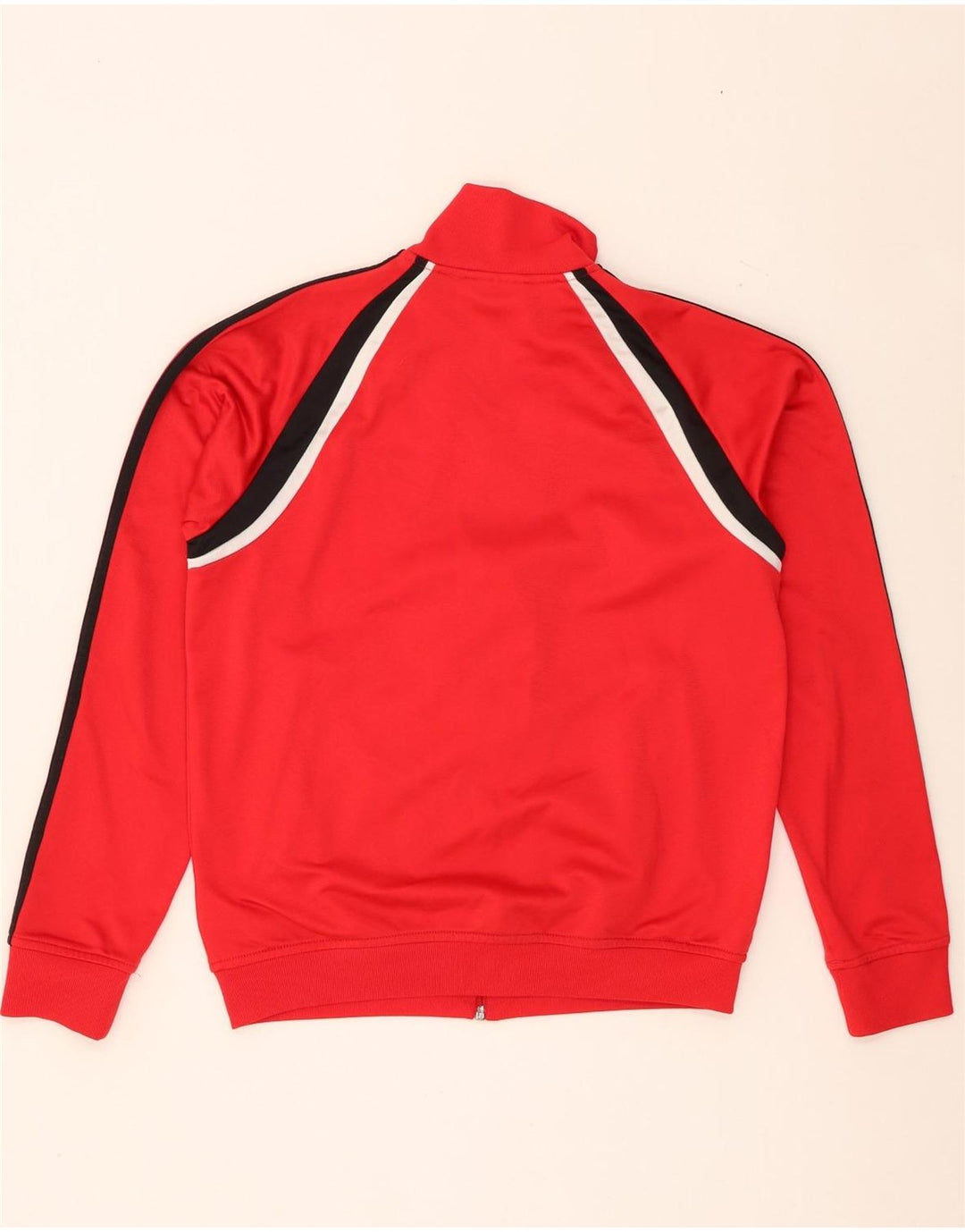 Adidas Jungen-Trainingsanzug-Top-Jacke, 15–16 Jahre, rotes Farbblock-Polyester
