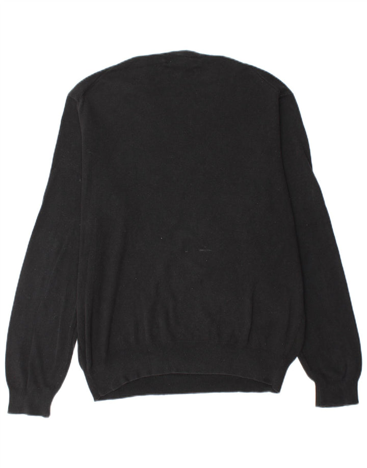 POLO RALPH LAUREN Herren-Pullover mit V-Ausschnitt, mittelschwarze Baumwolle