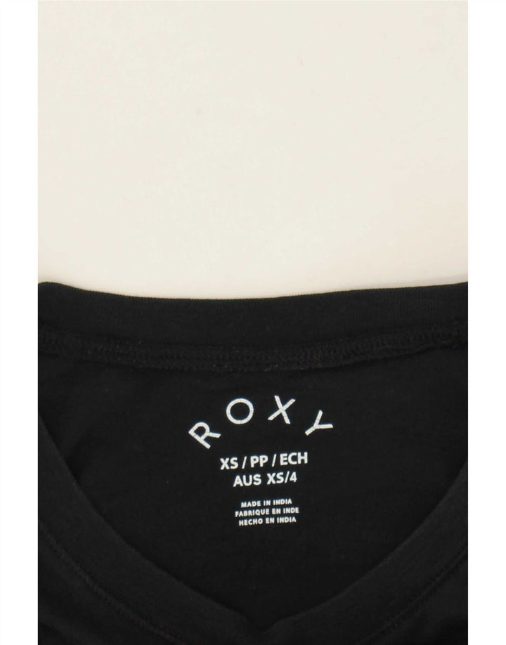 Roxy Damen T-Shirt Top UK 6 XS Schwarz