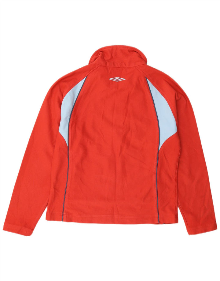 Umbro Damen-Trainingsanzug-Top-Jacke, UK 14, mittelrotes Farbblock-Polyester