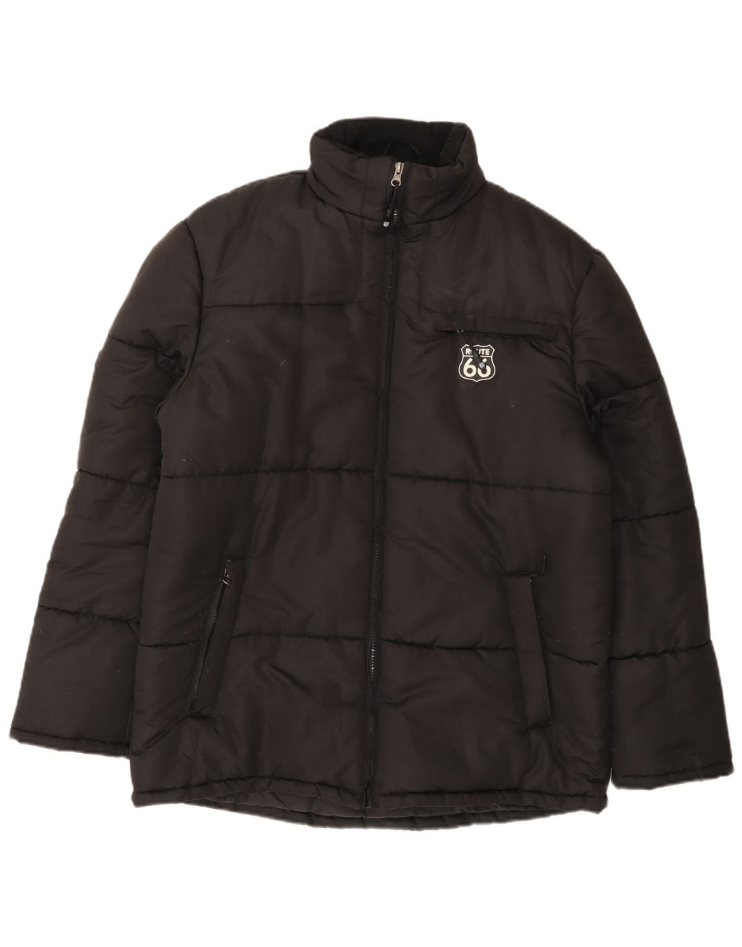 Route 66 Wattierte Herrenjacke UK 38 Mittelschwarzes Polyester