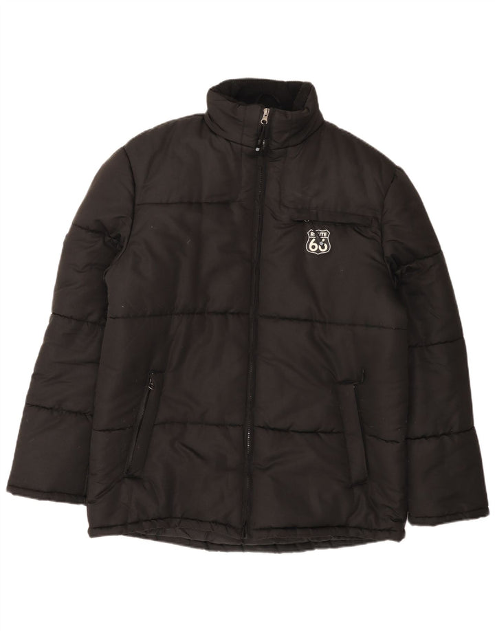 Route 66 Wattierte Herrenjacke UK 38 Mittelschwarzes Polyester