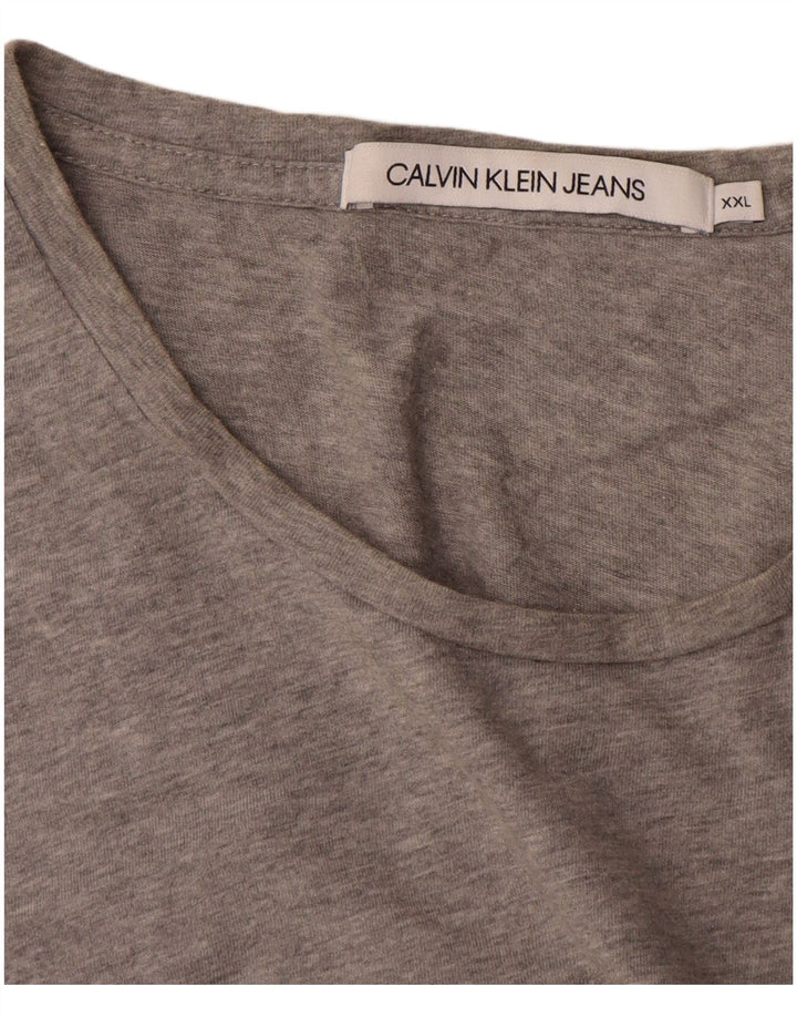 Calvin Klein Jeans Herren Grafik T-Shirt Top 2XL Grau