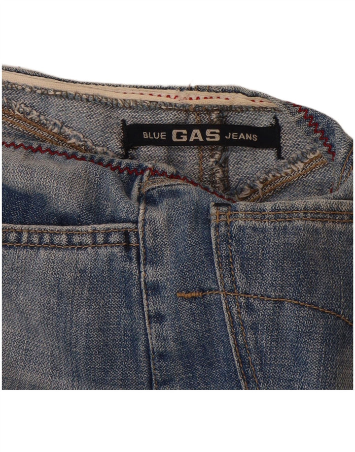 GAS Damen-Jeansrock mit hoher Taille, Größe S, W27, Blau