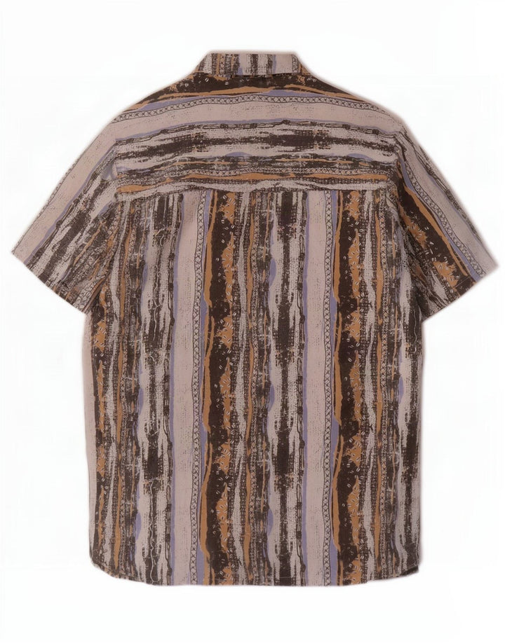 Beyond Herren-Kurzarmhemd, groß, mehrfarbig, gestreift, Polyester
