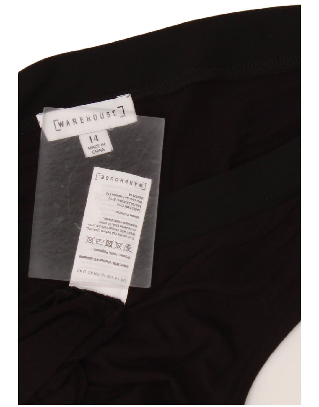 WAREHOUSE Damen Crop Vest Top UK 14 Mittelschwarze Viskose
