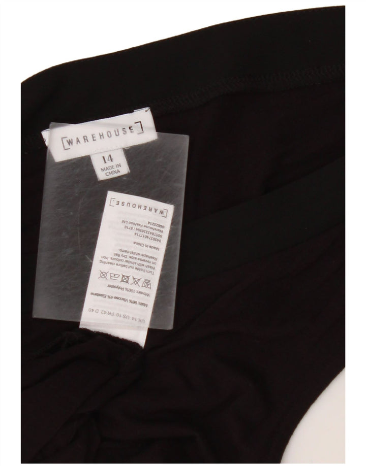 WAREHOUSE Damen Crop Vest Top UK 14 Mittelschwarze Viskose