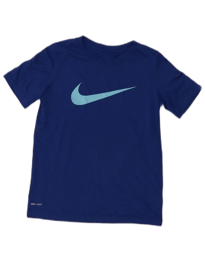 Nike Dri Fit Grafik-T-Shirt für Jungen, 9–10 Jahre, blaues Polyester
