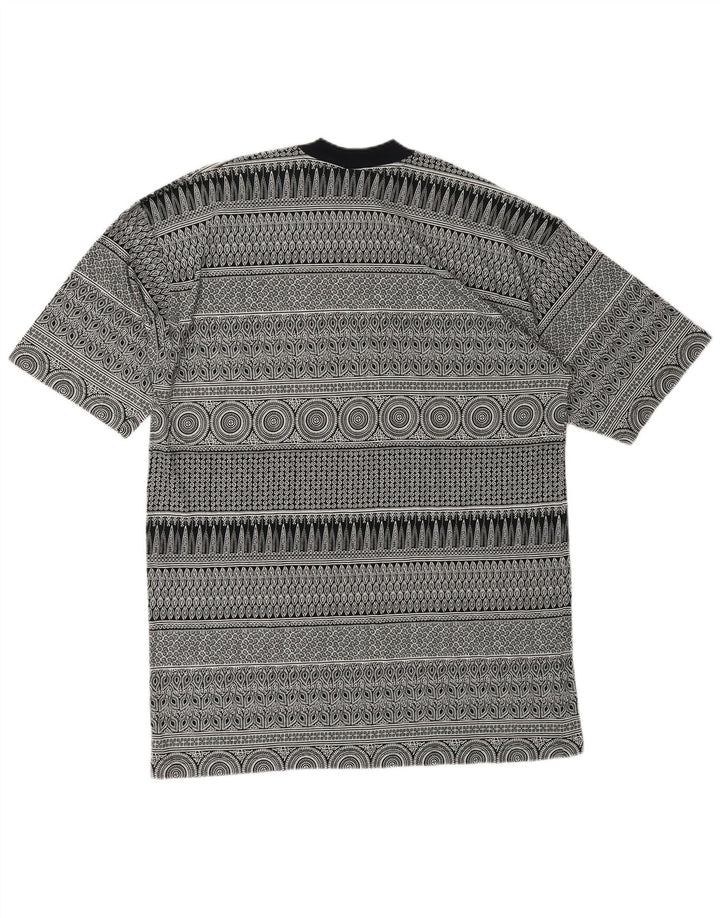 Kenzo Herren-T-Shirt mit abstraktem Muster, 2XL, grau, geometrisch, Baumwolle, Designer