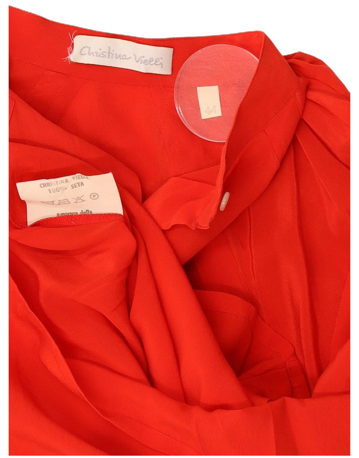 Vintage Damen Hemdbluse IT 44 Mittelrote Seide