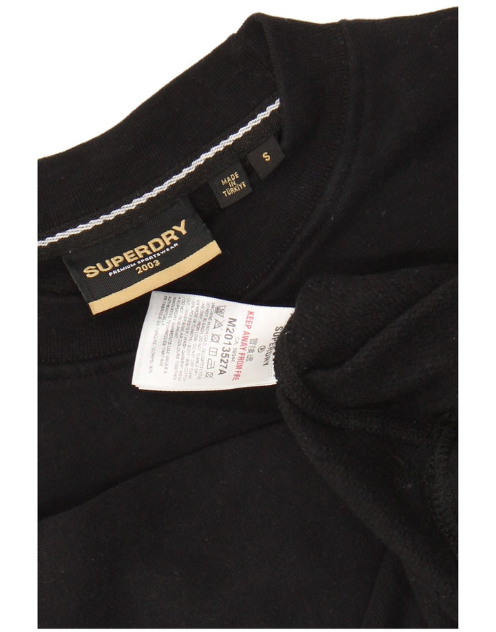 SUPERDRY Herren-Sweatshirt mit Grafik, Größe S, schwarze Baumwolle