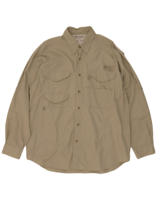 Columbia Herrenhemd aus mittlerer Khaki-Baumwolle