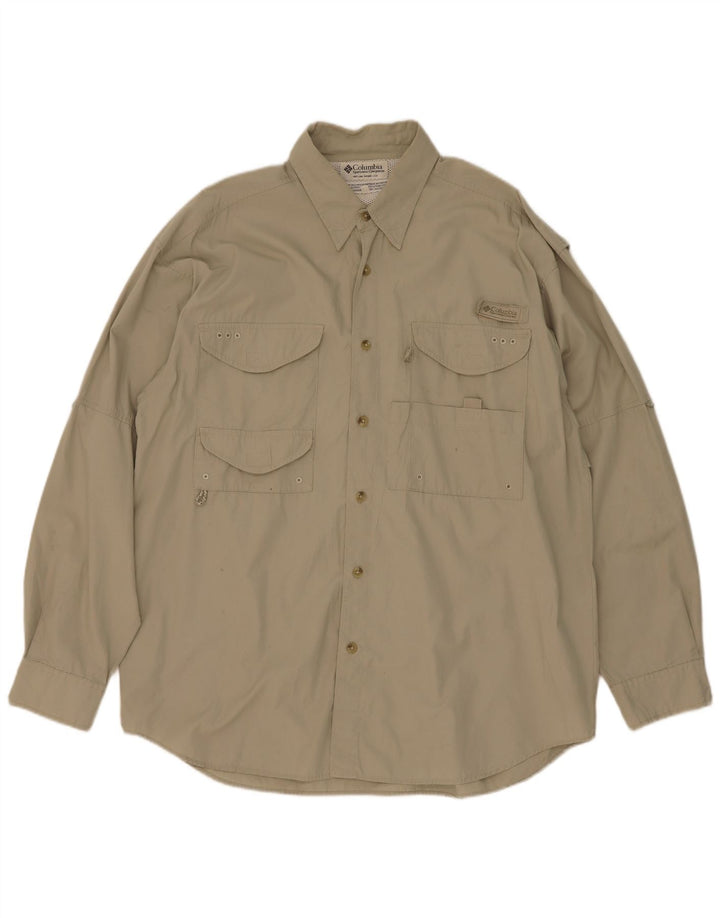 Columbia Herrenhemd aus mittlerer Khaki-Baumwolle